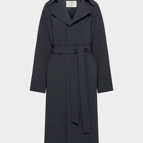 NWT Aritzia The Splendor Trench Coat - Crepette Dark Night Navy - Picture 8 of 13